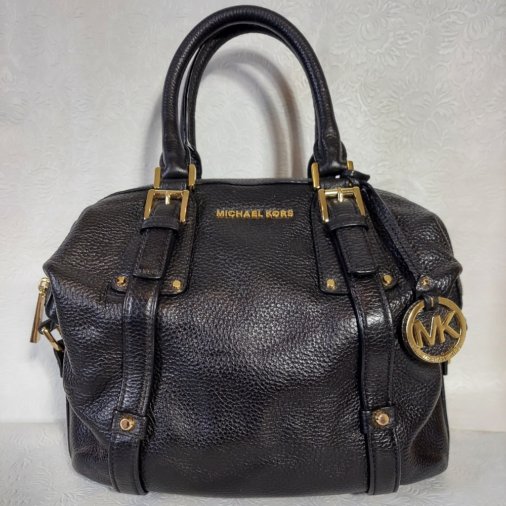 Michael Kors, Bedford, Buckle, Leather Satchel with Removable Crossbody Strap